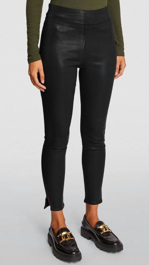 Frame The Jetset Skinny Crop Denim In Noir Coated