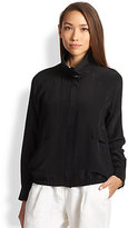 Thumbnail for your product : Eileen Fisher Silk Crepe de Chine Bomber Jacket