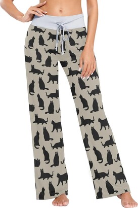 Oarencol Cute Pugs Valentines Women's Pajama Pants Heart Animal Dogs Pink  Drawstring Palazzo Wide Leg L - ShopStyle Bottoms