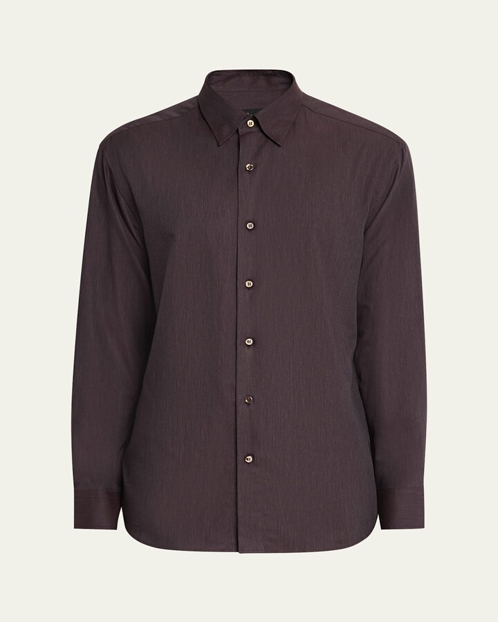 Brioni Men's Cotton Flannel Button-Down Shirt