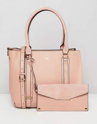 Dune Dylier Blush Tote Bag with Detachable Front Purse