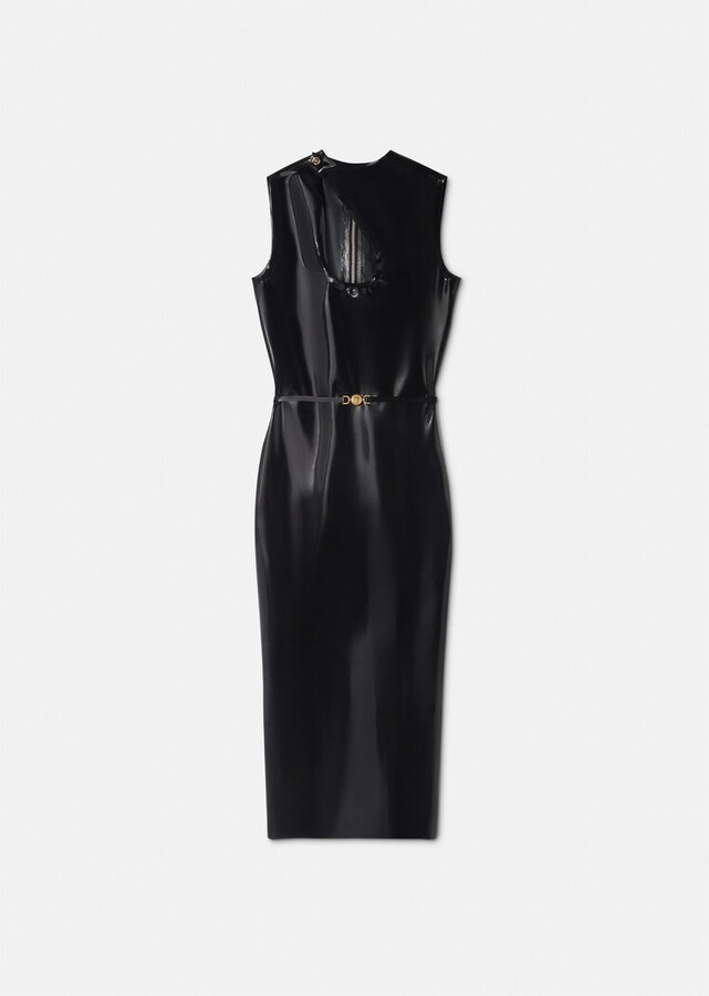 Versace Medusa Biggie Latex Cutout Dress - ShopStyle