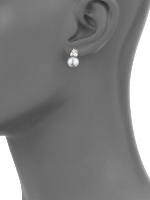 Majorica Cubic Zirconia & Sterling Silver Earrings