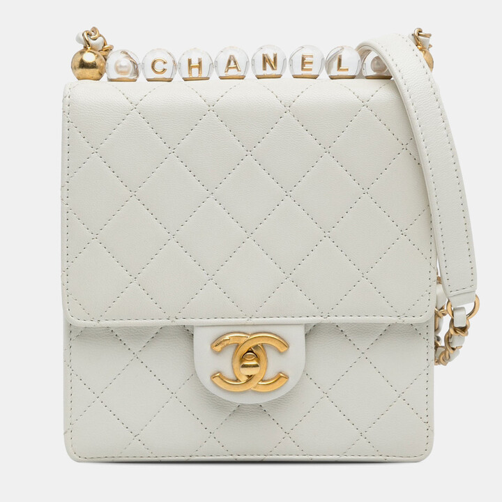 Chanel Chic Pearls Flap Small Lambskin Shoulder Bag
