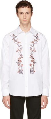 Alexander McQueen White Floral Embroidered Shirt