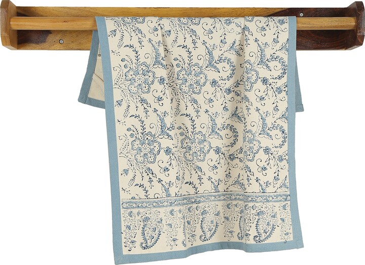 Sustainable Threads Ivy River - Hand Block Printed Kitchen Towels - Set of 2