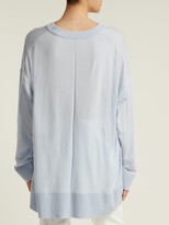 Thumbnail for your product : The Row Sabrinah Oversized V-neck Wool Sweater - Light Blue