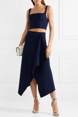 Dion Lee Cropped Stretch Wool-blend Bustier Top - Storm blue