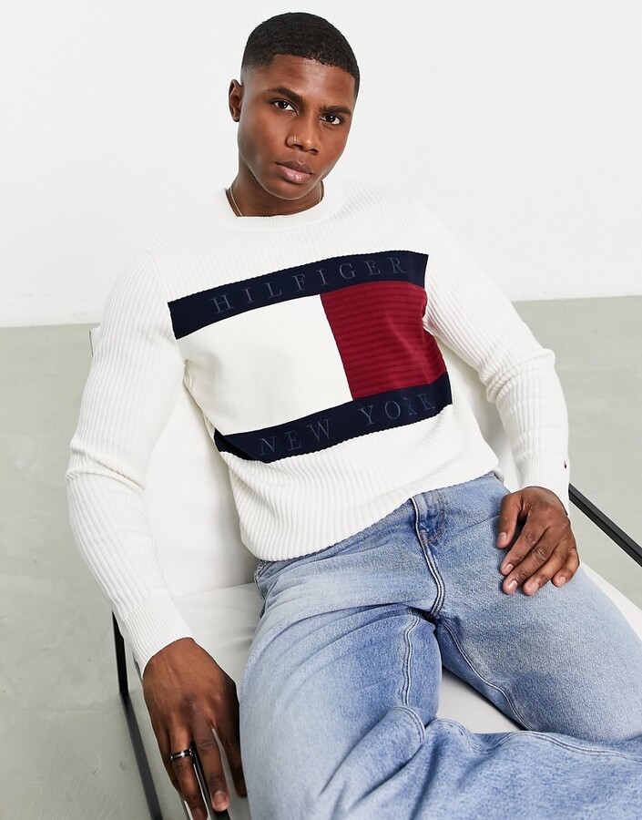 Tommy Hilfiger White Men's Sweaters | ShopStyle