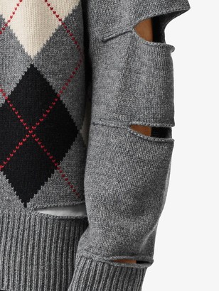 Burberry Cut-out Detail Merino Wool Cashmere Sweater