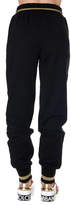 Thumbnail for your product : Dolce & Gabbana Black Cotton Sport Trousers With Floral Embroidery