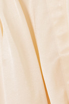 Thumbnail for your product : ENVELOPE1976 Falcon Tie-detailed Pleated Satin Blouse - Cream