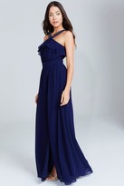 Thumbnail for your product : Little Mistress Navy Embellished Maxi Dress With Ruffle