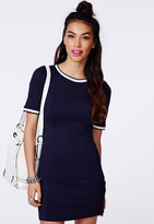 Thumbnail for your product : Missguided Navy Tailored Contrast Hem Shift Dress