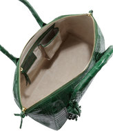 Thumbnail for your product : Nancy Gonzalez Medium Crocodile Tassel Dome Satchel Bag, Green