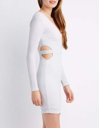Charlotte Russe Shimmer Cut-Out Bodycon Dress