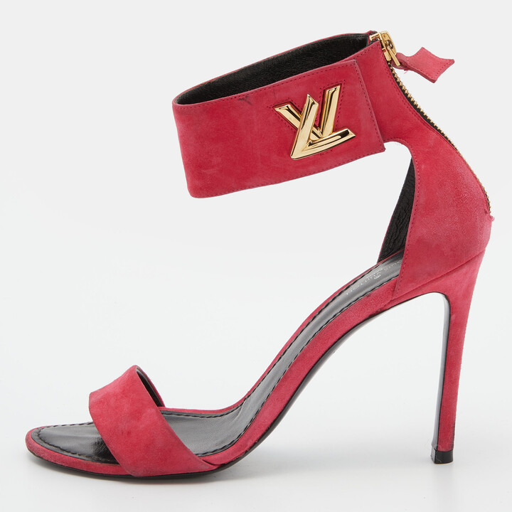 Louis Vuitton Multicolor Calf Hair Buckle Ankle Strap Sandals Size 38.5 Louis  Vuitton