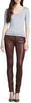 Thumbnail for your product : 7 For All Mankind Leather-Like Skinny Jeans, Wine