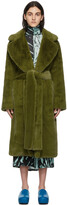 Thumbnail for your product : Proenza Schouler Green White Label Faux-Fur Belted Coat
