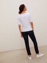 Thumbnail for your product : John Lewis & Partners Half Sleeve Boat Neck Stripe T-Shirt
