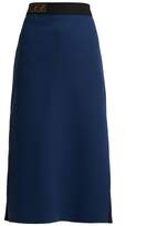 Thumbnail for your product : Fendi Ff-jacquard Wool-crepe Midi Skirt - Womens - Dark Blue
