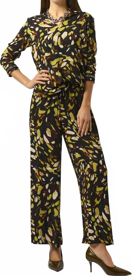 Joseph Ribkoff Long Sleeves With Cuffs Top In Black/multi/multicolor