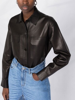 Theory Leather Shirt Jacket