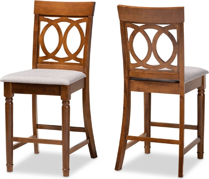 Baxton Studio Violet Modern and Contemporary Fabric Upholstered 2 Piece Counter Height Pub Chair Set