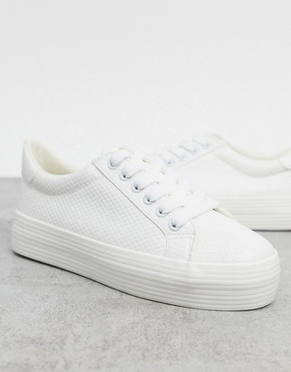 black leather flatform trainers