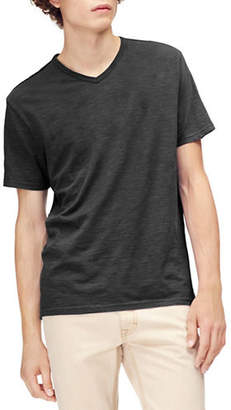 Calvin Klein Jeans Mixed Media V-Neck Cotton T-Shirt