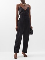 Thumbnail for your product : Co Lace-trimmed Silk Cami Top - Black