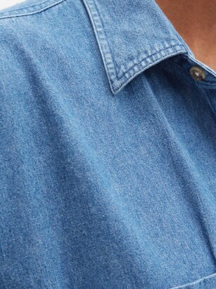 E.L.V. Denim The Twin Contrast Two-tone Denim Shirt - Light Blue