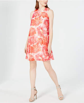 Calvin Klein Printed Sleeveless Swing Dress