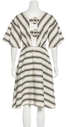 Tibi Striped A-Line Dress