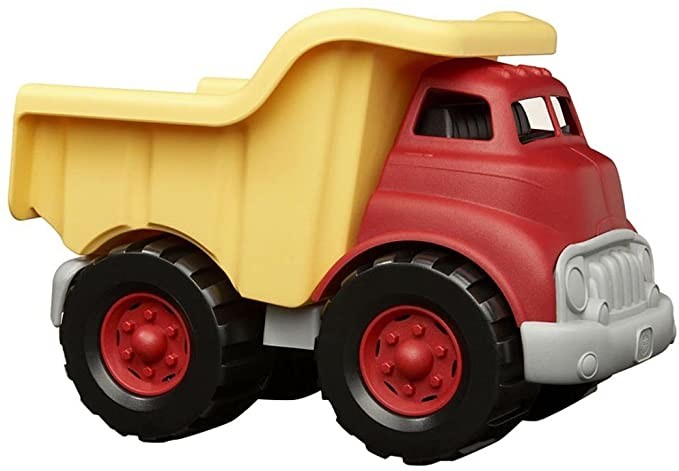 Green Toys Dump Truck in Yellow and Red - BPA Free, Phthalates Free Play Toys for Gross Motor, Fine Motor Skill Development. Pretend Play