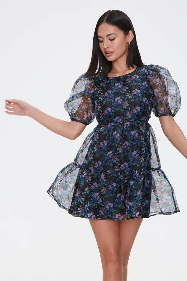 Forever 21 Floral Organza Dress ShopStyle