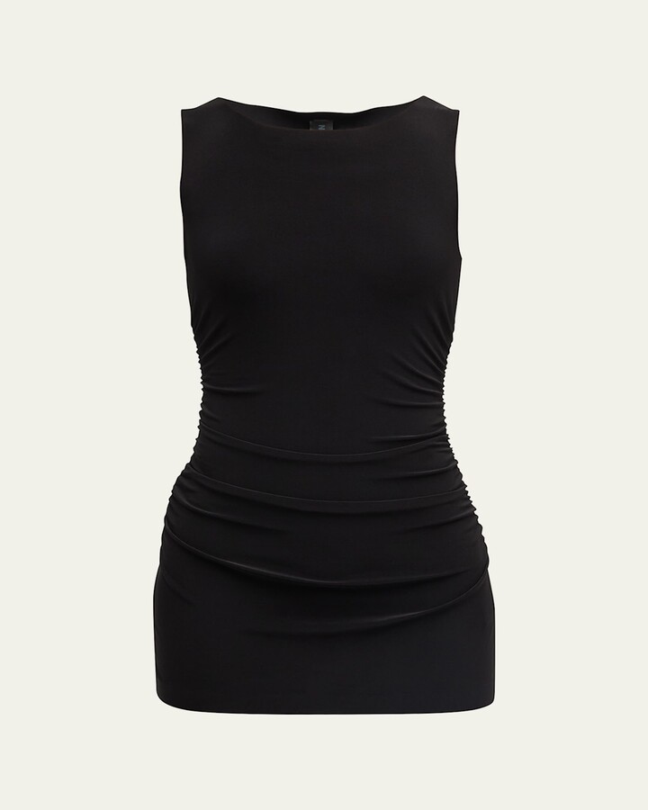 Norma Kamali Sleeveless 4-Way Stretch Mini Pickleball Dress