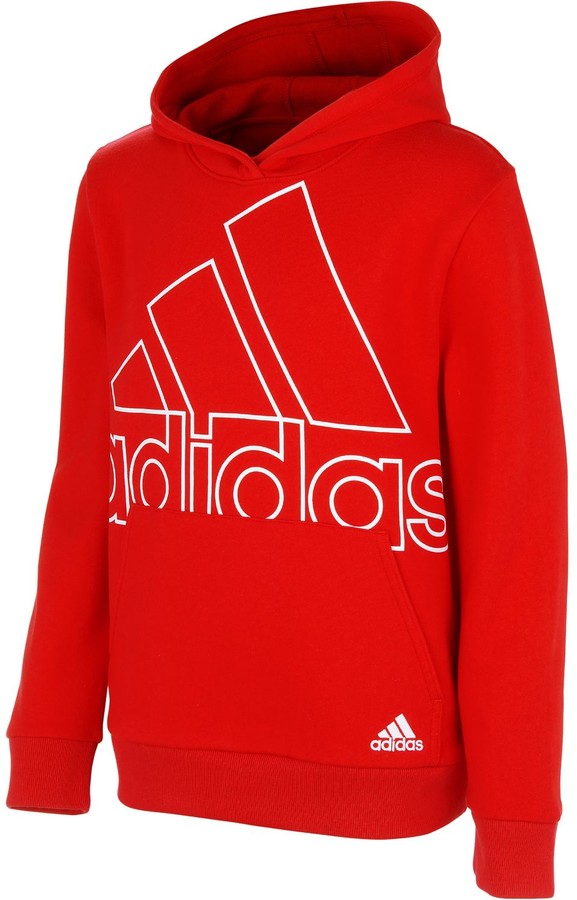 boys red adidas hoodie