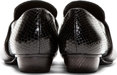 Thumbnail for your product : Rodarte Black Glossy Snakeskin Pointed Loafers