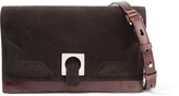 Thumbnail for your product : Halston Suede and textured-leather clutch