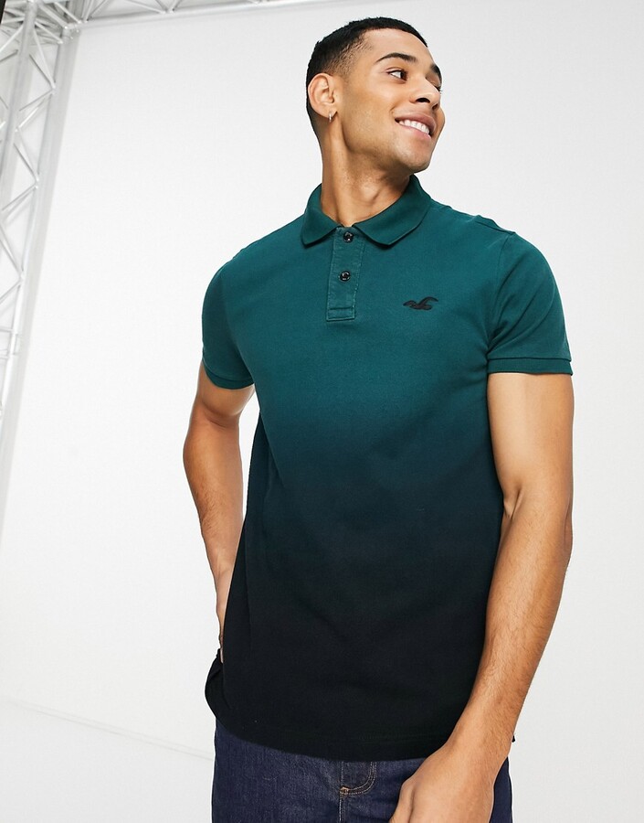 Hollister fit polo in green ombre with ShopStyle