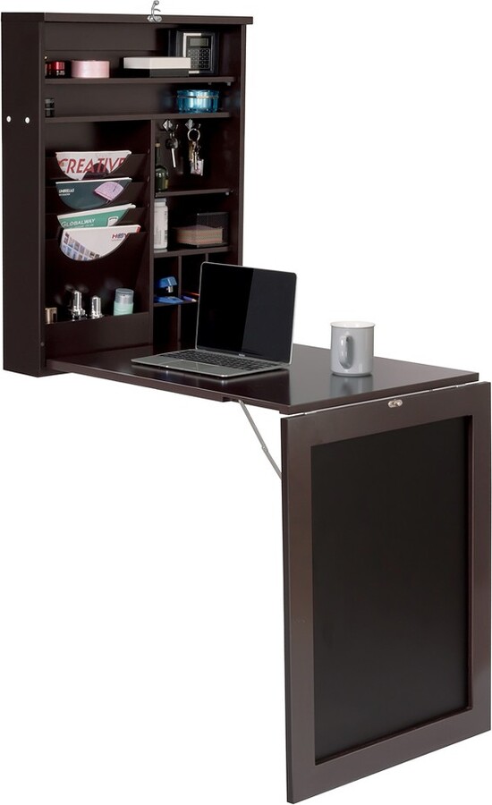 Tangkula Wall Mounted Table Fold Out Convertible Desk With Space Saver Chalkboard Coffee ShopStyle