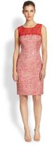 Thumbnail for your product : Kay Unger Lace-Trim Tweed Dress