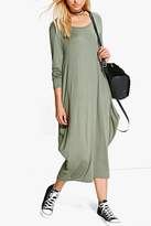 Thumbnail for your product : boohoo Branwen Long Sleeved Drape Midi Dress