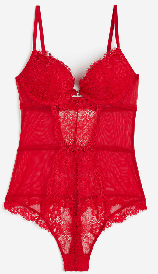 the red thread ruched sculpt body lace Shapewear Firm