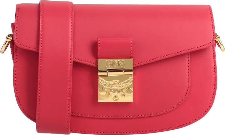 Mcm Millie Medium Leather & Canvas Crossbody Bag - Red In Ruby Red