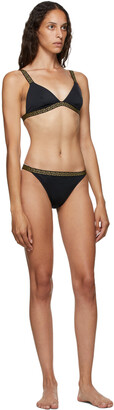 Versace Underwear Black Greek Key Bikini Top