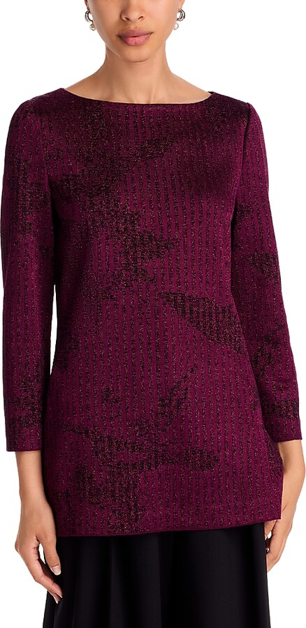 Misook Metallic Patterned Tunic