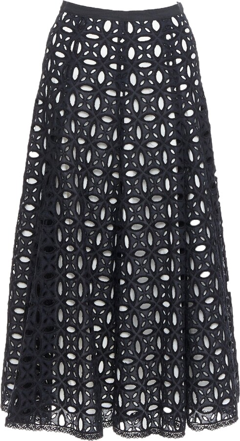 Andrew Gn Black White Embroidered Skirt
