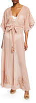 Thumbnail for your product : Flora Bella Montego Belted Maxi Coverup Caftan with Embroidery